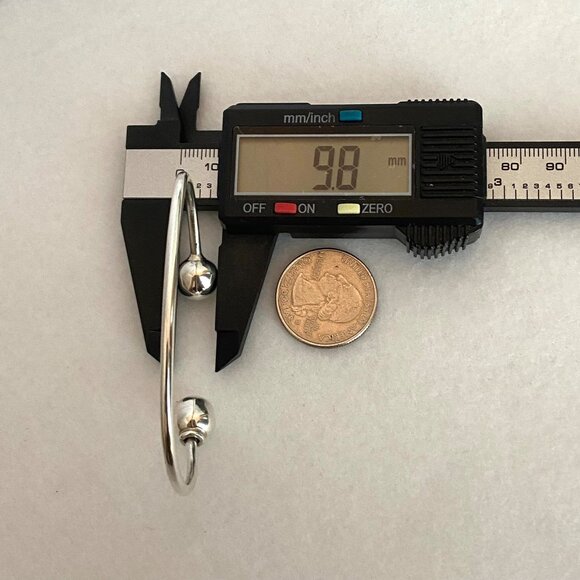 Sterling Silver 925 10MM Removable Bead Ball Cuff Charm Bracelet Sz 6.75" - Picture 16 of 16